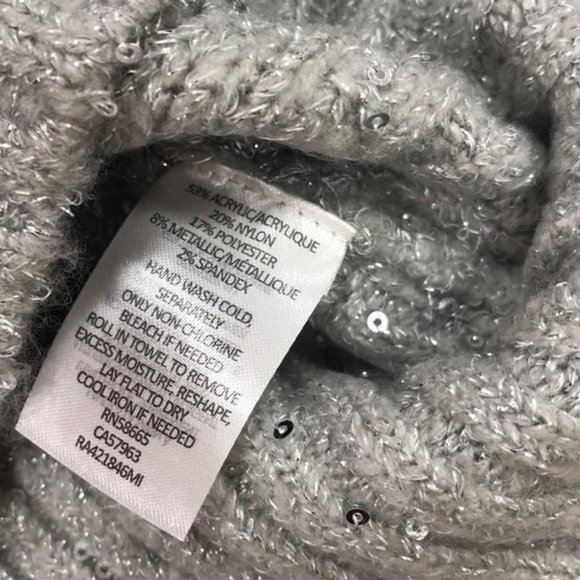 Rachel Parcell Sequin Cable Knit Puff Sleeve Sweat - Picture 7 of 7